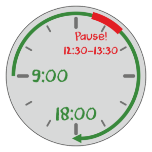 Dekoratives Bild - Uhr mit Öffnungszeiten